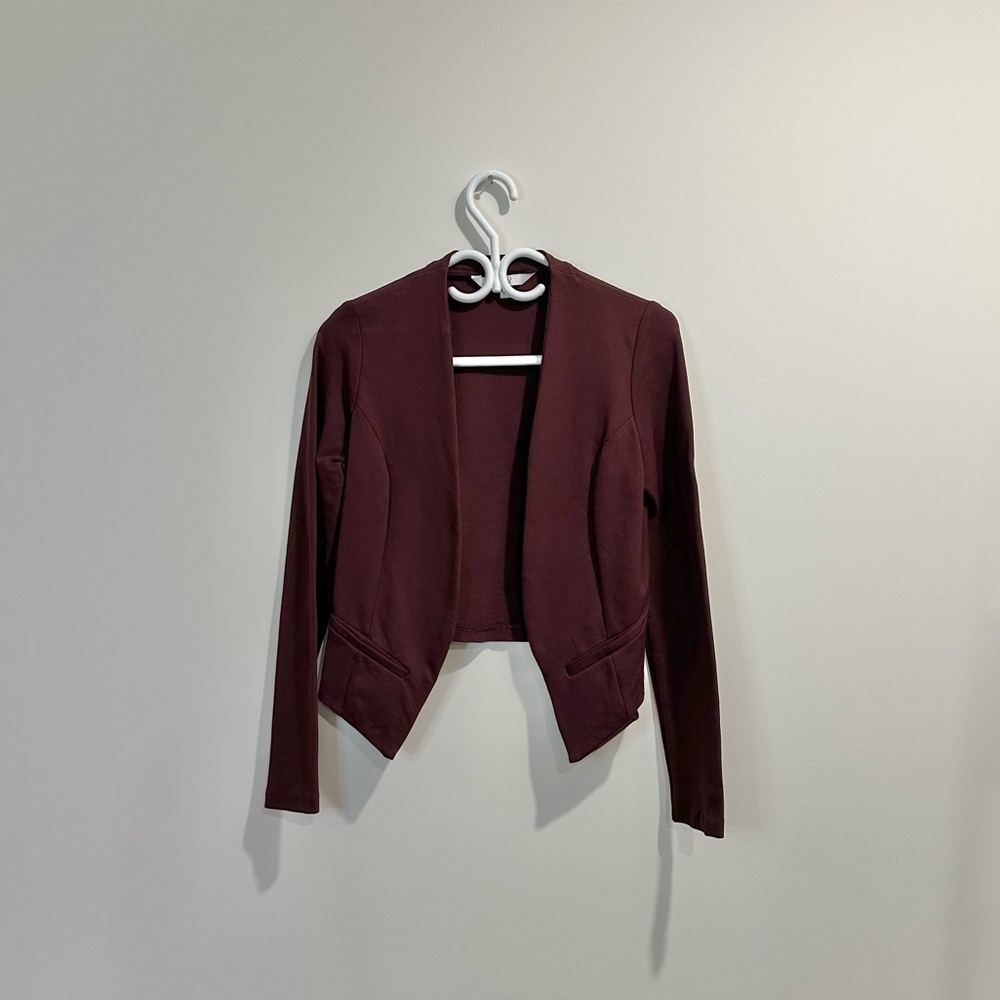 Pentagone | womens small burgundy cardigan blazer type preppy business casual